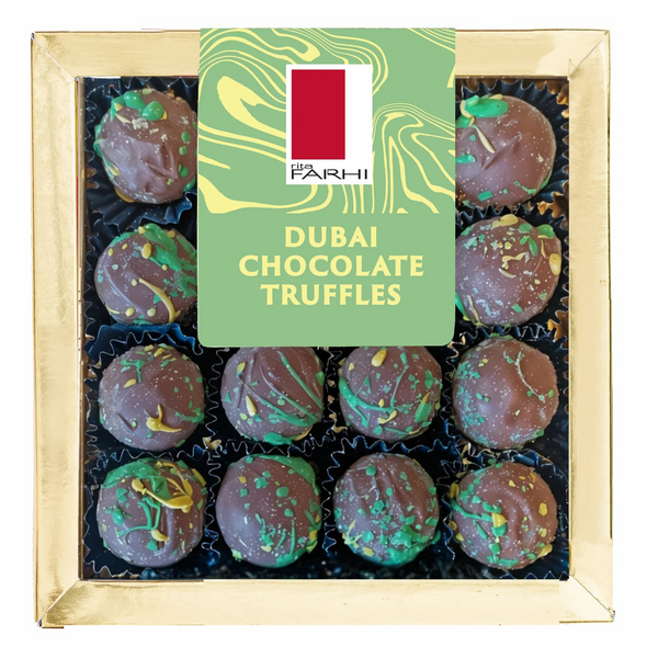 'Emma' in Mandala Charcoal with Farhi Luxurious Dubai Chocolate Knafeh Truffles